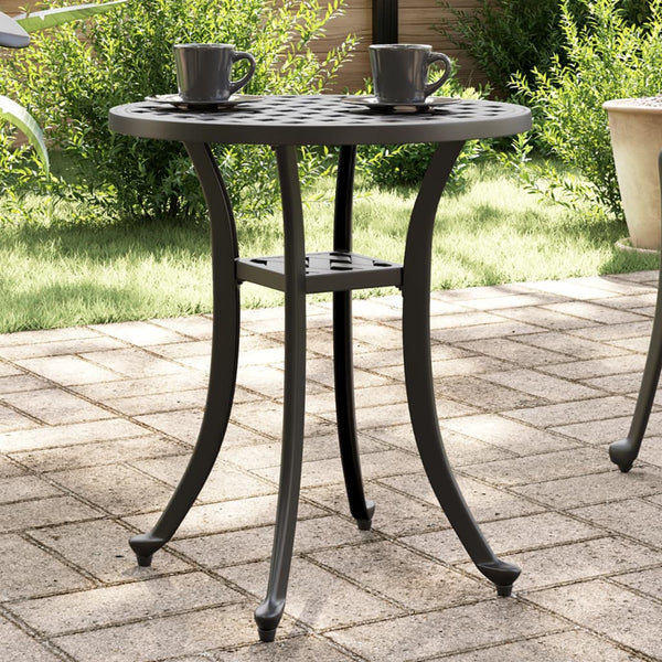Schwarzer Gartentisch Ø48cm Aluminiumguss