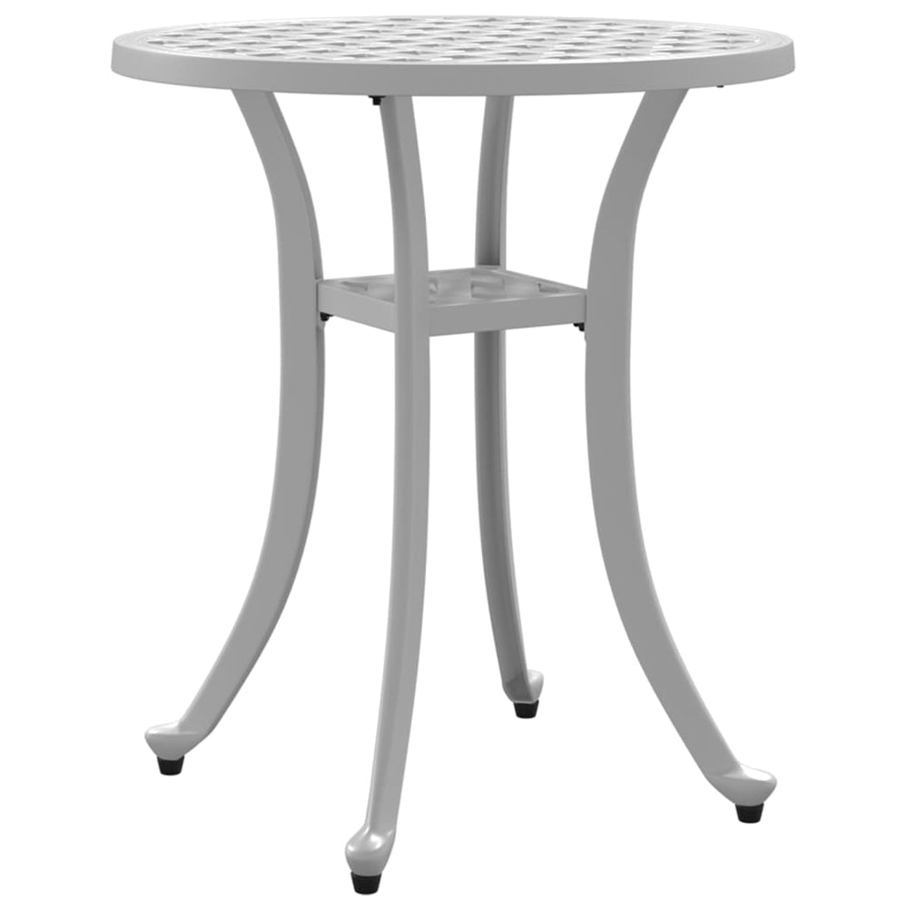 Gartentisch Weiß Ø48cm Aluminiumguss
