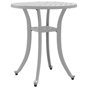 Gartentisch Weiß Ø48cm Aluminiumguss