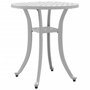 Gartentisch Weiß Ø48cm Aluminiumguss