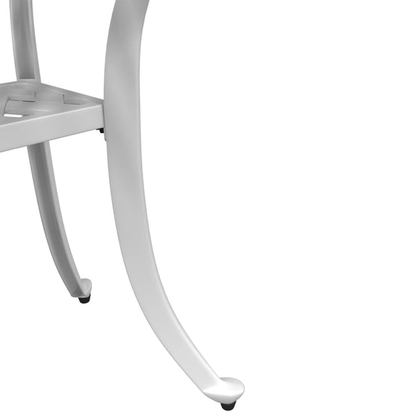 Gartentisch Weiß Ø48cm Aluminiumguss
