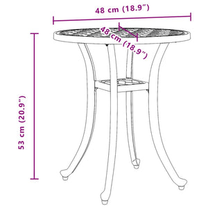 Gartentisch Weiß Ø48cm Aluminiumguss