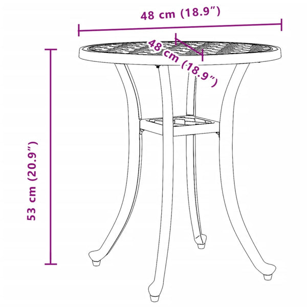 Grüner Gartentisch Ø48cm Aluminiumguss