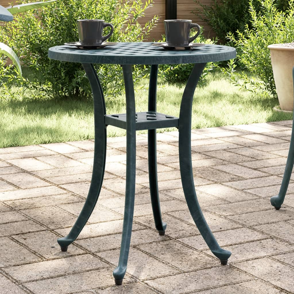 Grüner Gartentisch Ø48cm Aluminiumguss