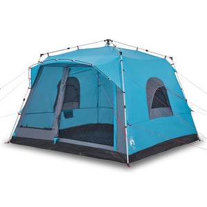 7-Personen Familienzelt Blau Quick Release