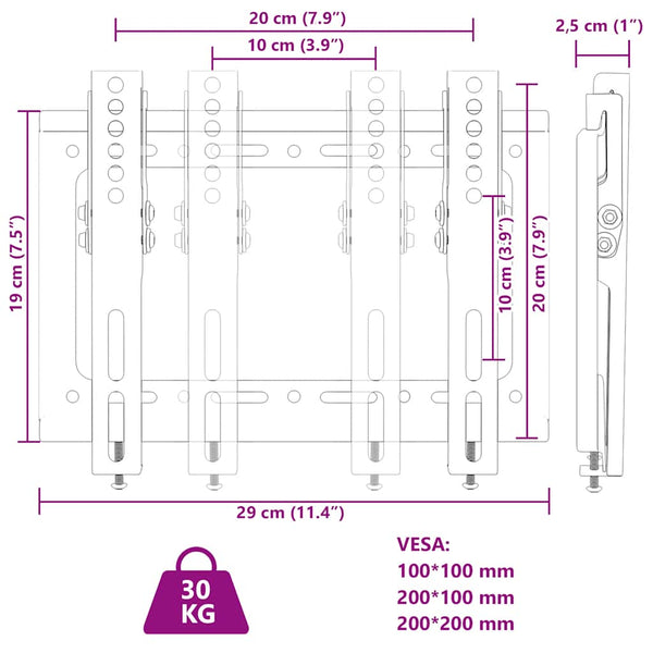 TV Wandhalterung 14-42 Zoll, VESA 200x200, 30kg