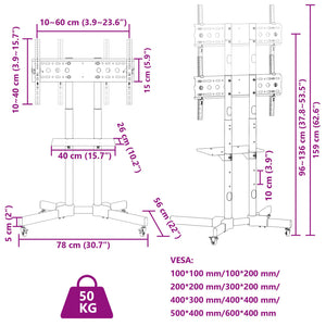 TV Ständer Rollen 32-70 Zoll VESA 600x400