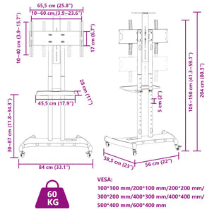 TV Ständer Rollen 32-70 Zoll VESA 600x400