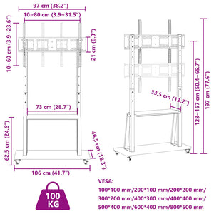 TV Ständer Rollen 32-90 Zoll VESA 800x600 100kg