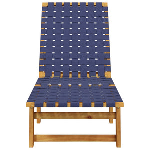 Dunkelblaue Sonnenliege aus Akazienholz