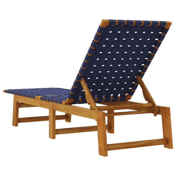 Dunkelblaue Sonnenliege aus Akazienholz