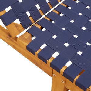 Dunkelblaue Sonnenliege aus Akazienholz
