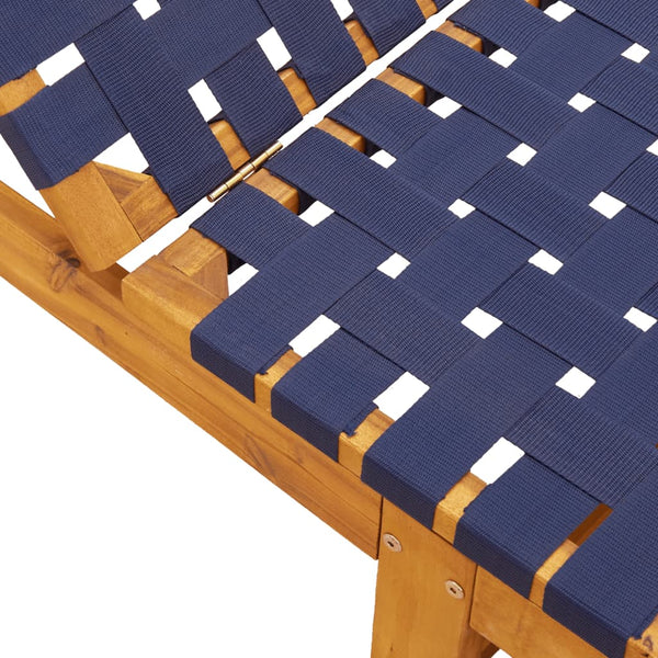 Dunkelblaue Sonnenliege aus Akazienholz