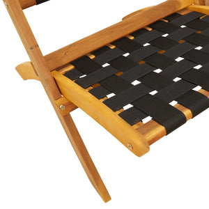 Klappbare Gartenstühle 2er Set Akazie Schwarz