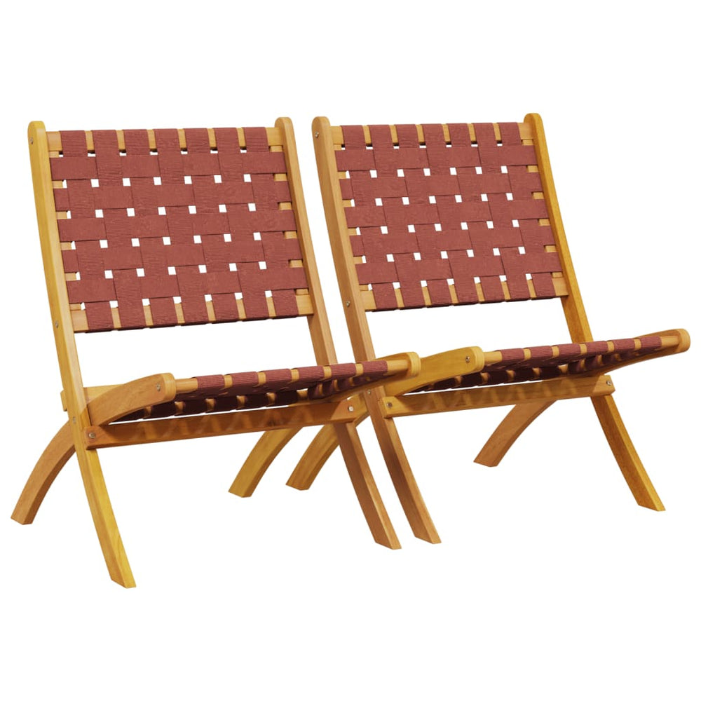 Klappbare Gartenstühle 2er Set Akazie Rot