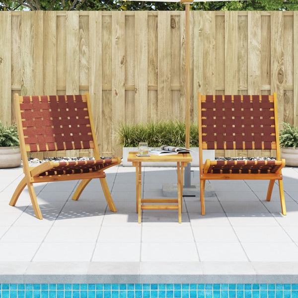 Klappbare Gartenstühle 2er Set Akazie Rot
