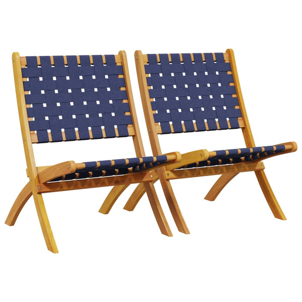 Klappbare Gartenstühle 2er Set Dunkelblau Akazie