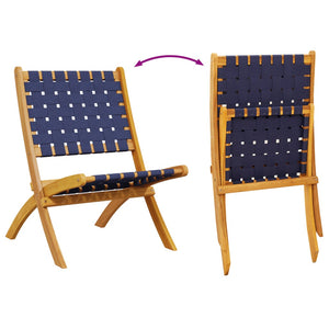 Klappbare Gartenstühle 2er Set Dunkelblau Akazie