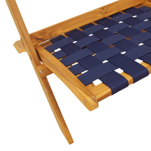 Klappbare Gartenstühle 2er Set Dunkelblau Akazie