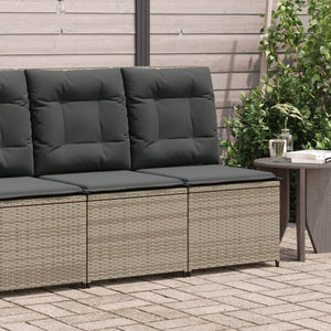 Gartensessel mit Liegefunktion Grau Poly Rattan