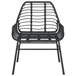 Gartenstühle 2er Set Poly Rattan Schwarz