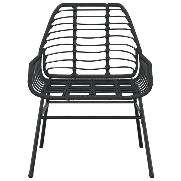 Gartenstühle 2er Set Poly Rattan Schwarz