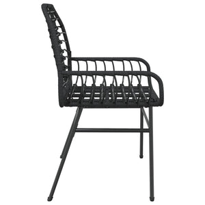 Gartenstühle 2er Set Poly Rattan Schwarz