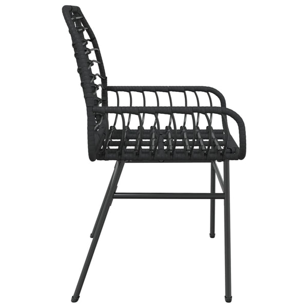 Gartenstühle 2er Set Poly Rattan Schwarz