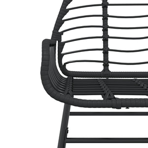 Gartenstühle 2er Set Poly Rattan Schwarz