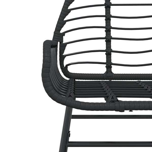 Gartenstühle 2er Set Poly Rattan Schwarz