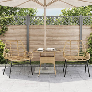 Gartenstühle 2er Set Braun Poly Rattan