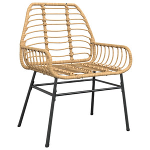 Gartenstühle 2er Set Braun Poly Rattan