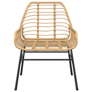 Gartenstühle 2er Set Braun Poly Rattan