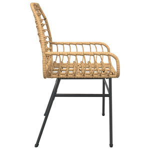 Gartenstühle 2er Set Braun Poly Rattan