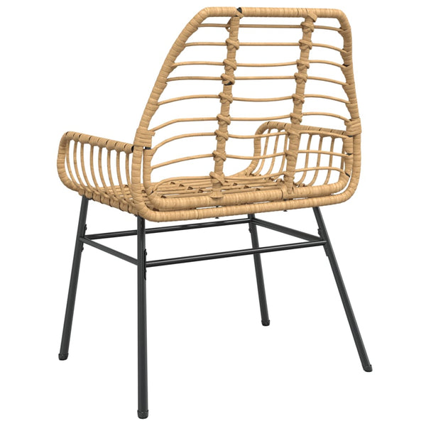 Gartenstühle 2er Set Braun Poly Rattan