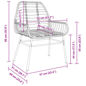 Gartenstühle 2er Set Braun Poly Rattan
