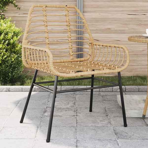 Gartenstühle 2er Set Braun Poly Rattan