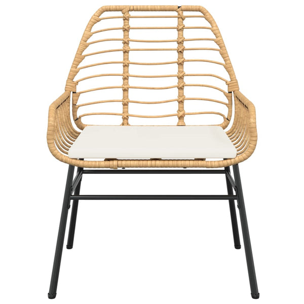 Gartenstühle 2er Set Braun Poly Rattan mit Kissen