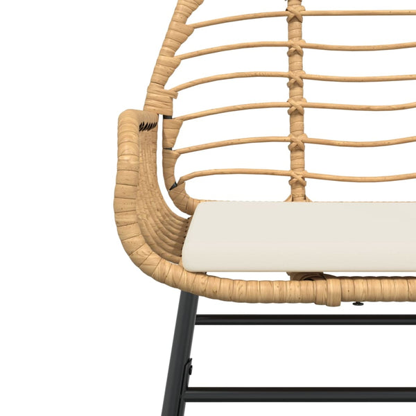 Gartenstühle 2er Set Braun Poly Rattan mit Kissen