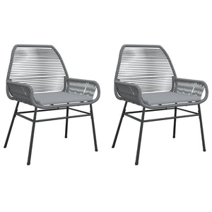 Gartenstühle 2er Set Grau mit Kissen