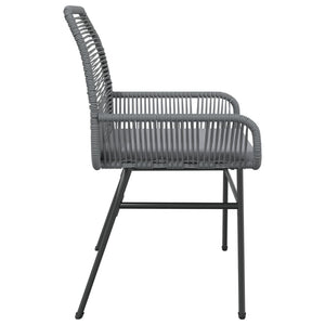 Gartenstühle 2er Set Grau mit Kissen