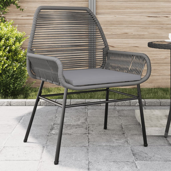 Gartenstühle 2er Set Grau mit Kissen