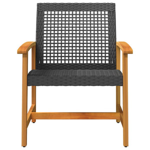 Gartenstühle 2er Set Poly Rattan Schwarz