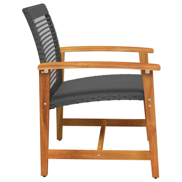 Gartenstühle 2er Set Poly Rattan Schwarz