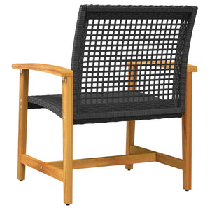 Gartenstühle 2er Set Poly Rattan Schwarz
