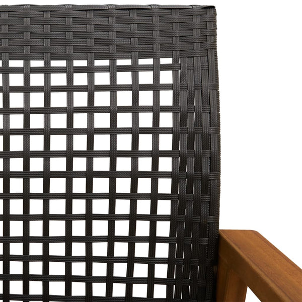 Gartenstühle 2er Set Poly Rattan Schwarz