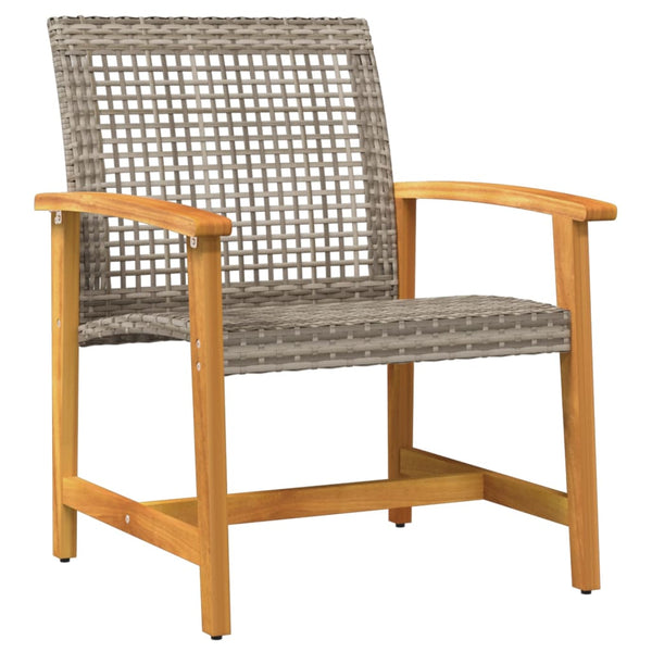 Gartenstühle 2er Set Grau Poly Rattan