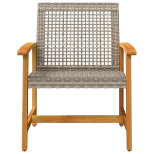 Gartenstühle 2er Set Grau Poly Rattan