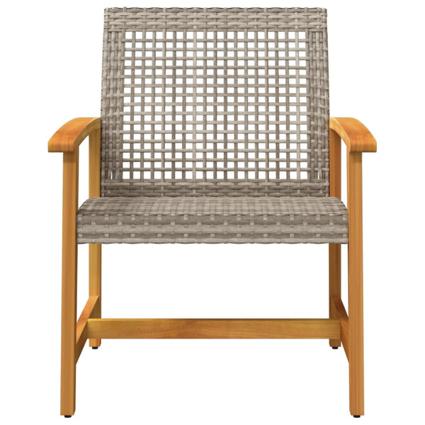 Gartenstühle 2er Set Grau Poly Rattan