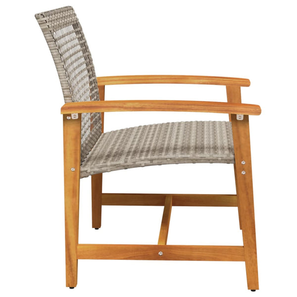 Gartenstühle 2er Set Grau Poly Rattan